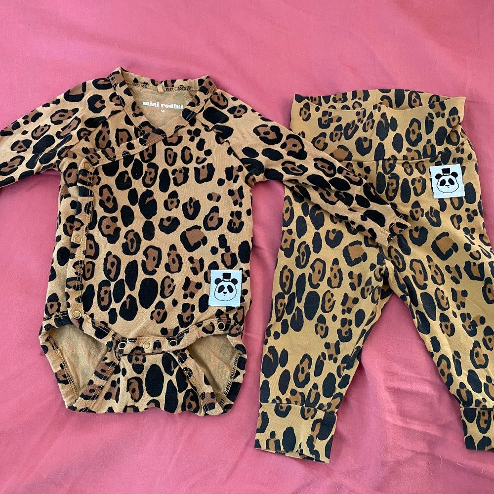 MINI RODINI Leopard Print Set